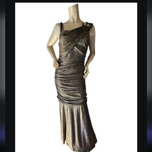 Maria Bonita Metallic Gold knit Maxi Dress